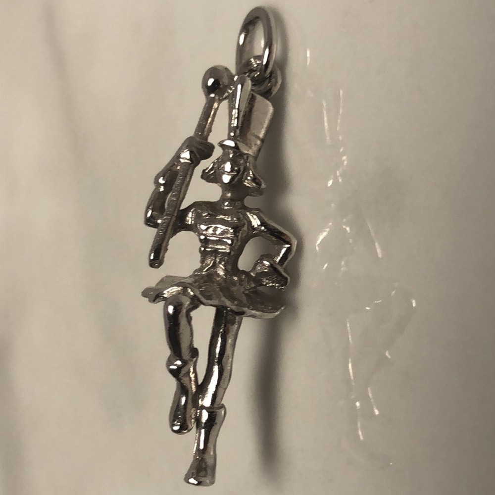 Drum majorette sterling silver‎ vintage pendant bracelet charm